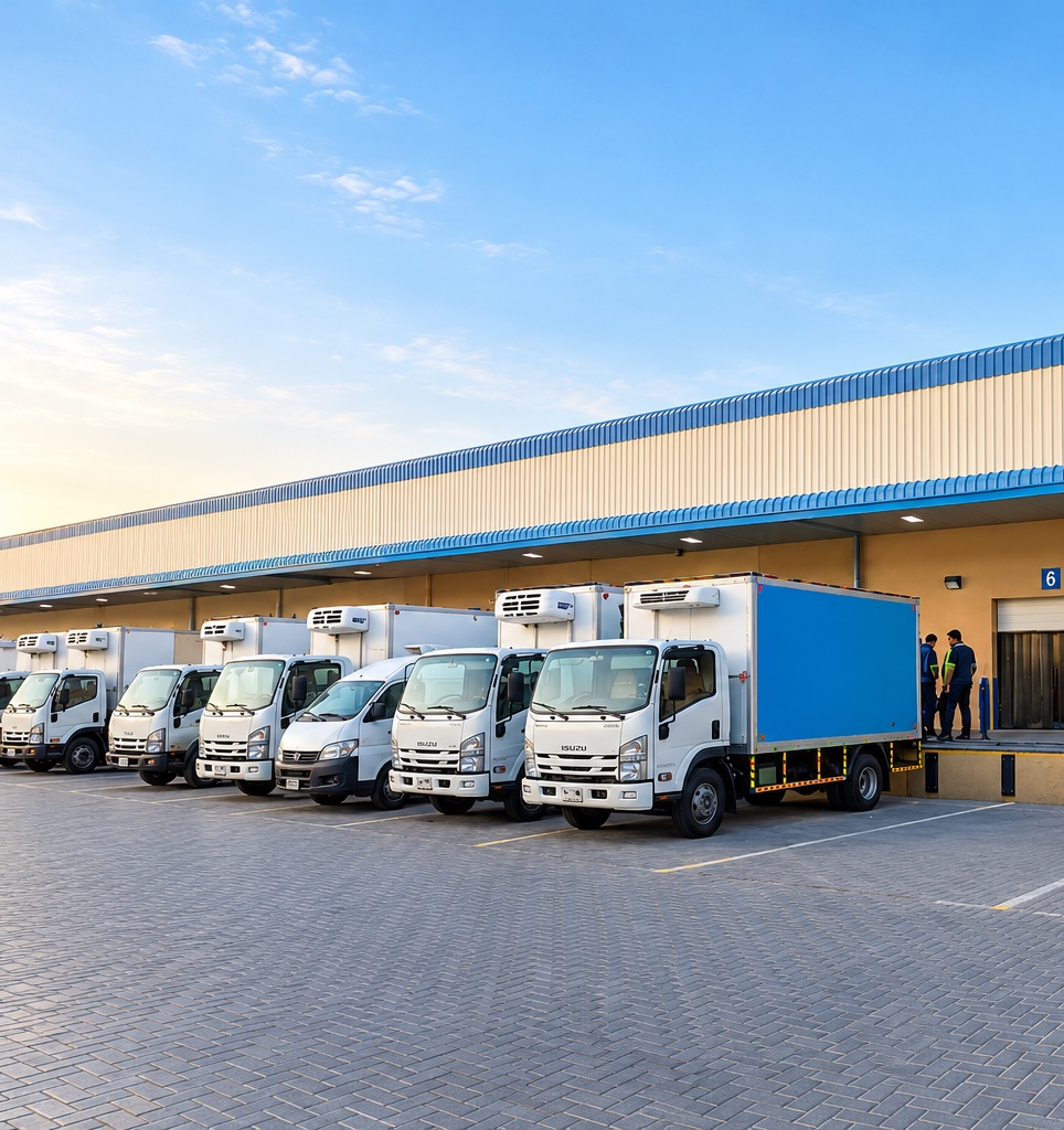 A Sweet Garden delivery truck at the loading bay