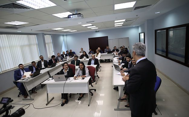 A training session in the head office training room