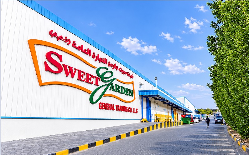 The Sweet Garden warehouse in Dubai Investment Park, with pallets on the loading road